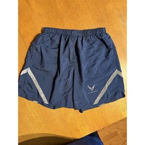 US Air Force PT Mens Shorts Trunks Size Medium Physical Training IPTU Blue Lined